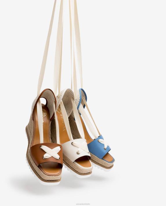 Unisa kvinnor vit espadrille knuten vid ankeln 06DT693