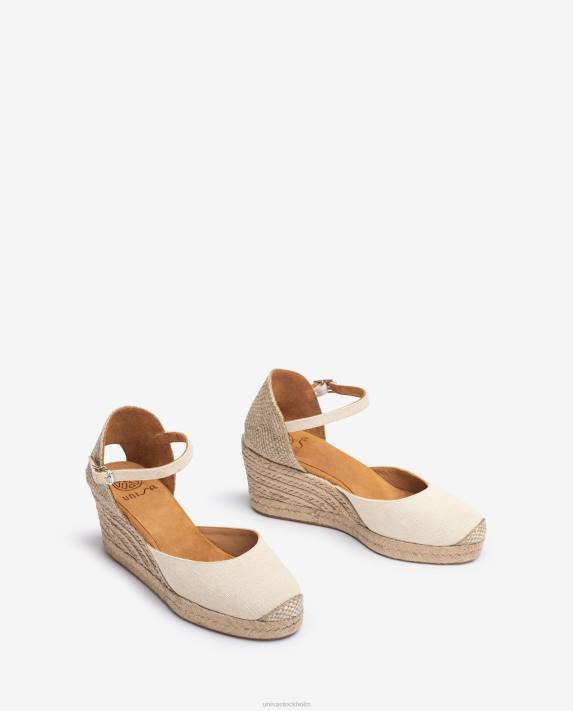 Unisa kvinnor vit espadrille vamp-klack i ecolino 06DT471