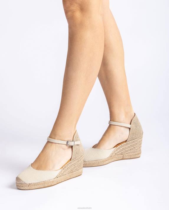 Unisa kvinnor vit espadrille vamp-klack i ecolino 06DT471