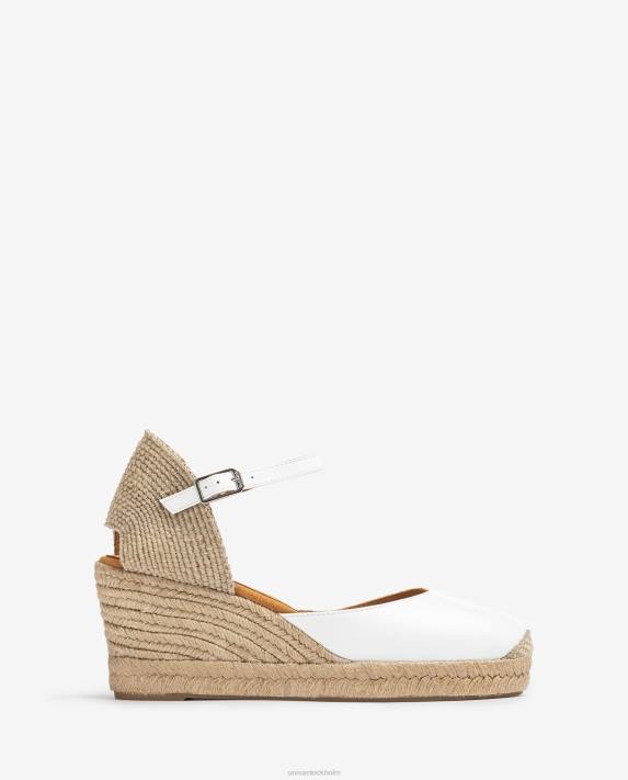 Unisa kvinnor vit espadrille vamp-klack i läder 06DT479