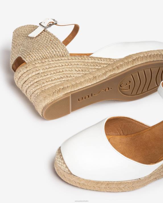 Unisa kvinnor vit espadrille vamp-klack i läder 06DT479
