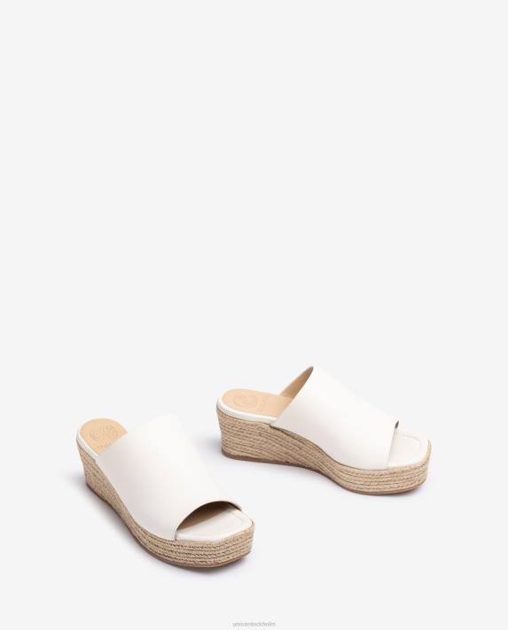 Unisa kvinnor vit kilsandaler med fyrkantig tå 06DT384