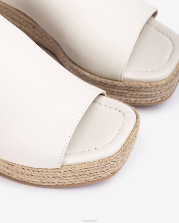 Unisa kvinnor vit kilsandaler med fyrkantig tå 06DT384