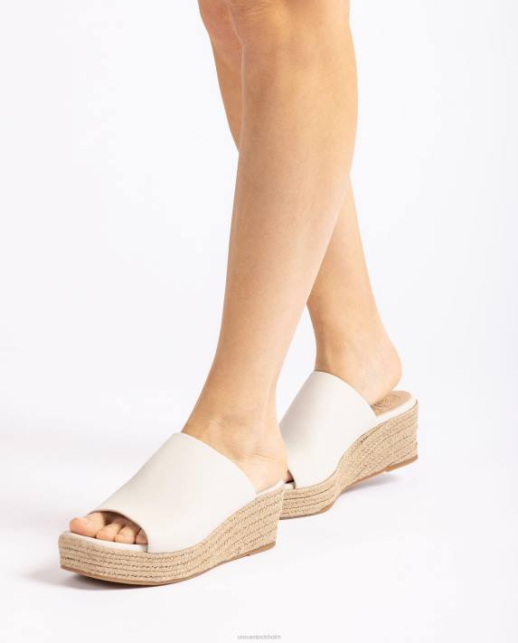 Unisa kvinnor vit kilsandaler med fyrkantig tå 06DT384