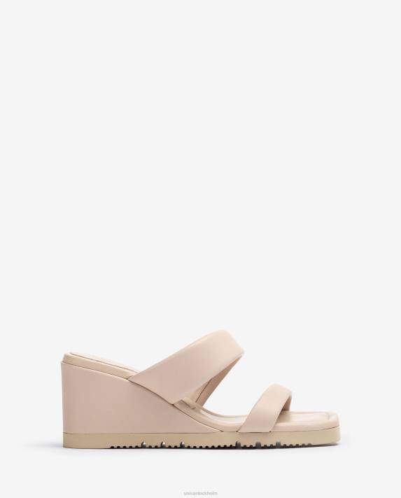 Unisa kvinnor beige sandal med kilklack och vadderad sula 06DT291