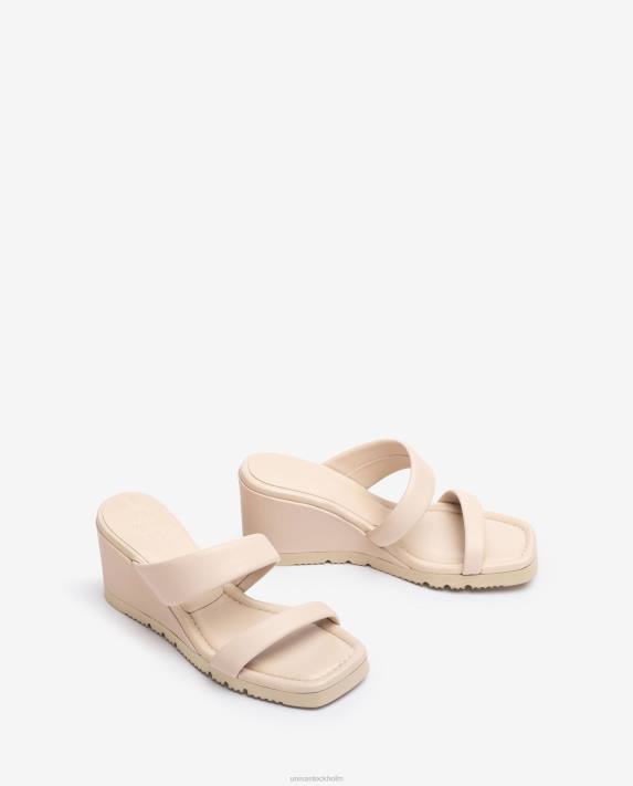 Unisa kvinnor beige sandal med kilklack och vadderad sula 06DT291