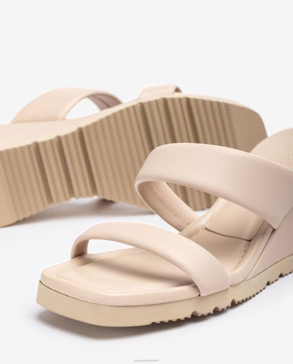 Unisa kvinnor beige sandal med kilklack och vadderad sula 06DT291