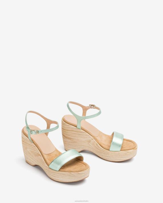 Unisa kvinnor blå sandal i metallisk effekt med block 06DT280