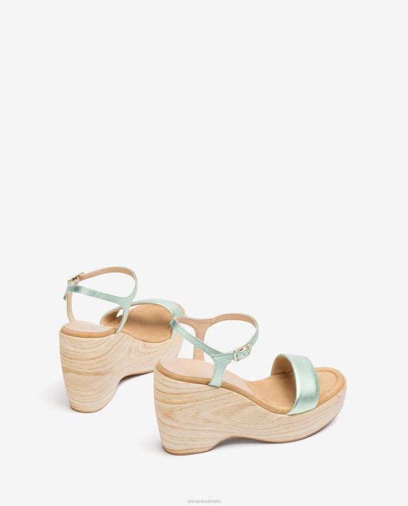 Unisa kvinnor blå sandal i metallisk effekt med block 06DT280