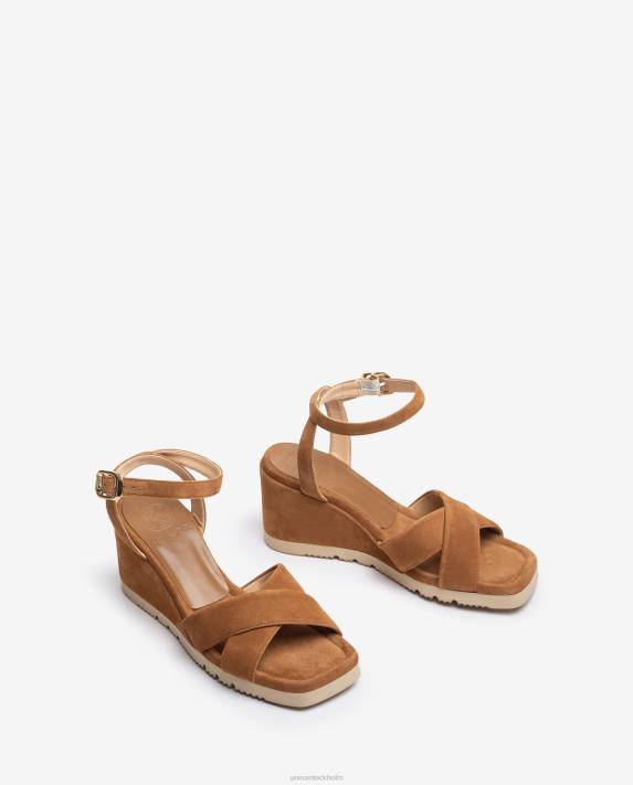 Unisa kvinnor brun sandal med kilklack och vadderad sula 06DT171