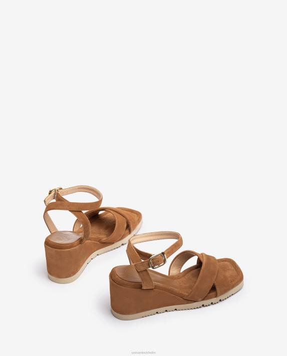 Unisa kvinnor brun sandal med kilklack och vadderad sula 06DT171