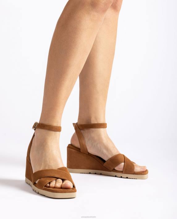 Unisa kvinnor brun sandal med kilklack och vadderad sula 06DT171