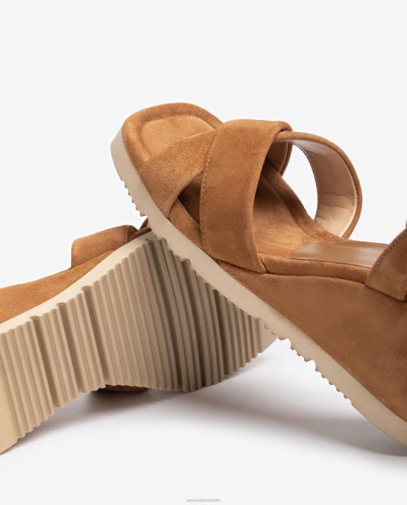 Unisa kvinnor brun sandal med kilklack och vadderad sula 06DT415