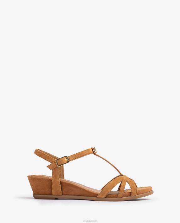 Unisa kvinnor brun sandal med remmar med kil 06DT80