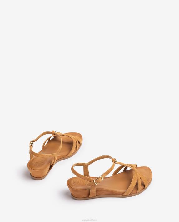 Unisa kvinnor brun sandal med remmar med kil 06DT80