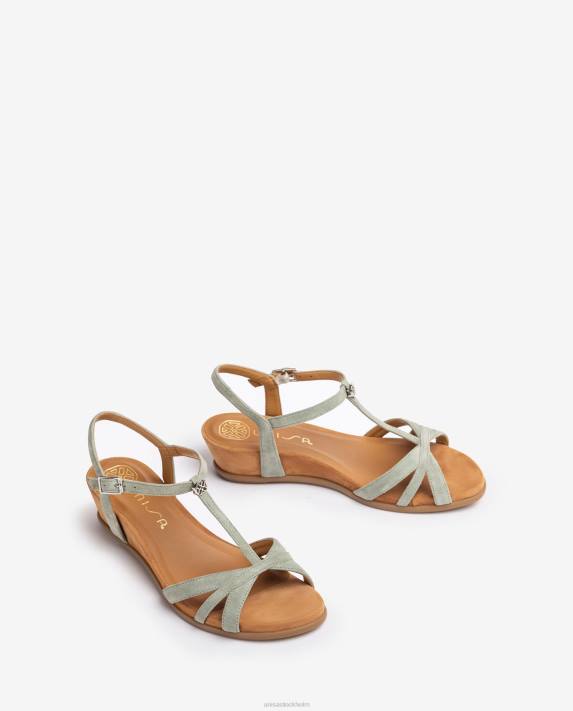 Unisa kvinnor grön sandal med remmar med kil 06DT91