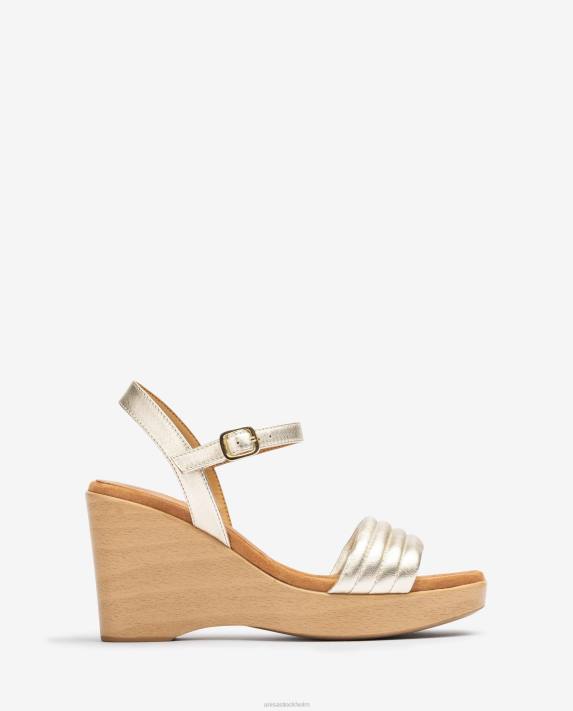 Unisa kvinnor guld sandal med fyrkantig tå 06DT243