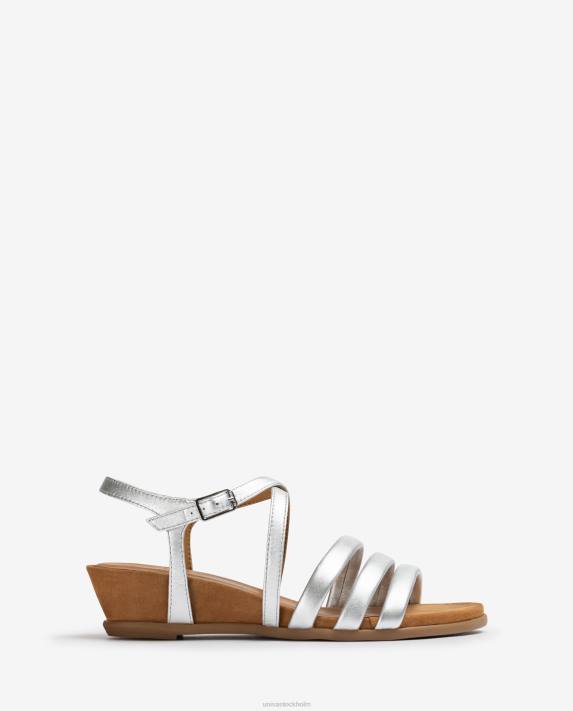 Unisa kvinnor silver vadderad sandal med axelband 06DT311