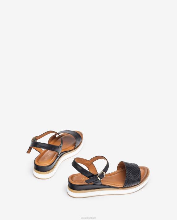 Unisa kvinnor svart sandal med sportig kil 06DT138