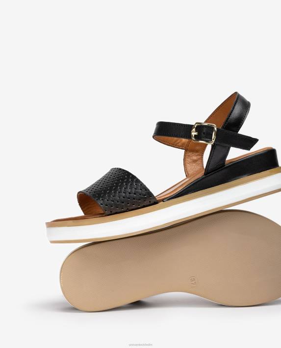 Unisa kvinnor svart sandal med sportig kil 06DT138