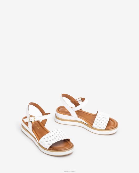 Unisa kvinnor vit sandal med sportig kil 06DT140
