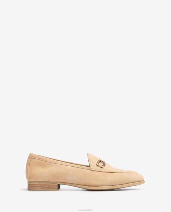 Unisa kvinnor beige loafer med klädsel 06DT625