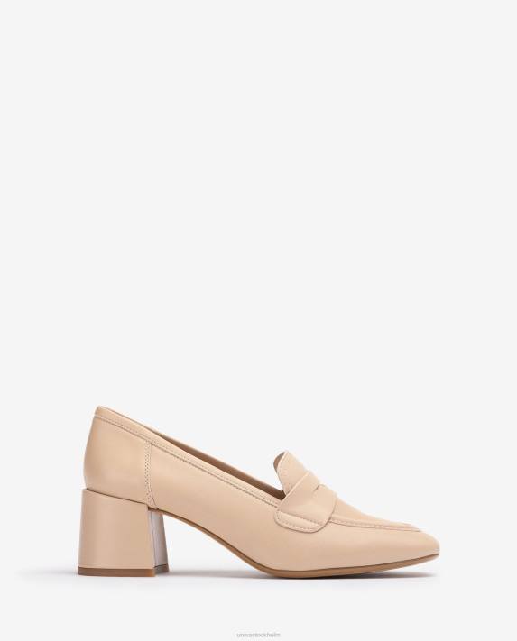 Unisa kvinnor beige loafer med klack 06DT612