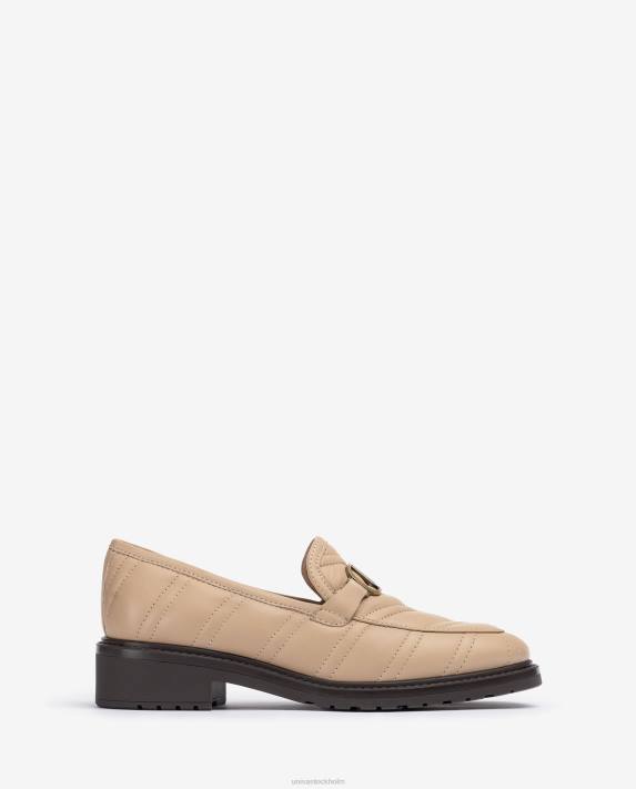 Unisa kvinnor beige loafer med quiltad effekt 06DT1284
