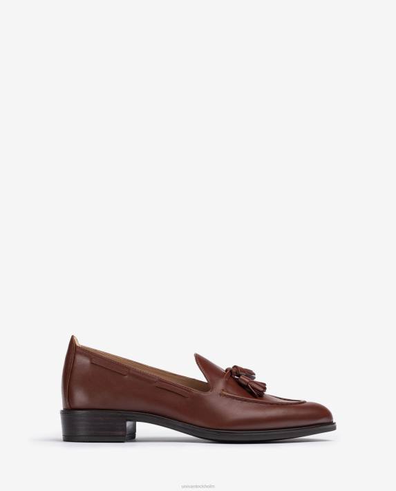 Unisa kvinnor brun loafers med tofsar 06DT1274