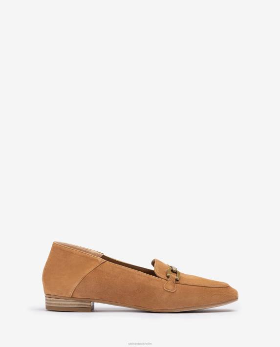 Unisa kvinnor brun mocka loafers med trim 06DT630