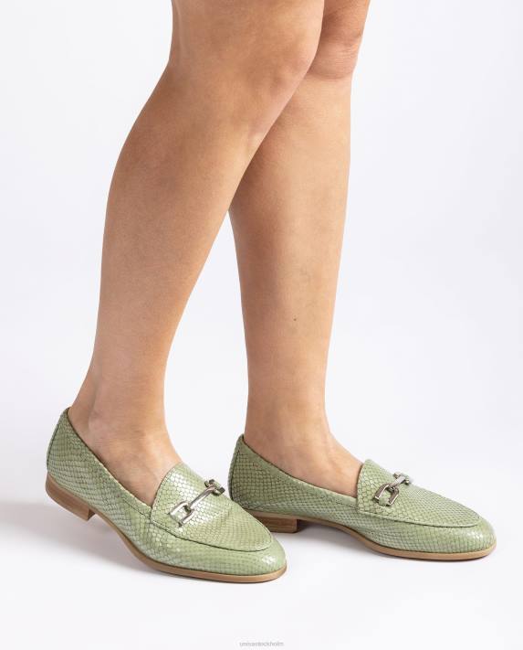 Unisa kvinnor grön loafer i präglad läder 06DT1278