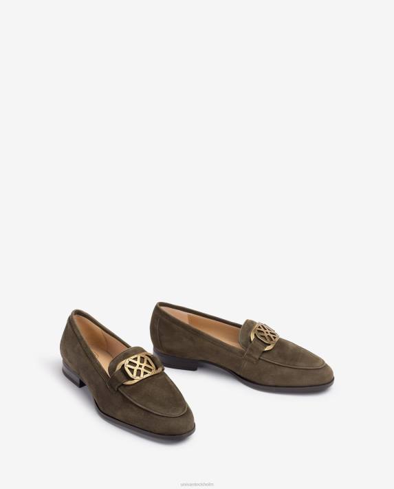 Unisa kvinnor grön loafers med klädsel 06DT1283