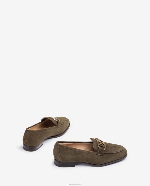 Unisa kvinnor grön loafers med klädsel 06DT1283
