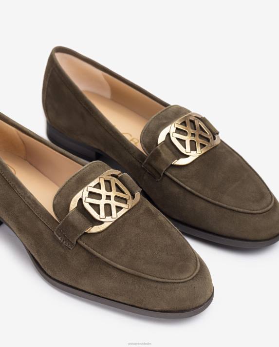 Unisa kvinnor grön loafers med klädsel 06DT1283