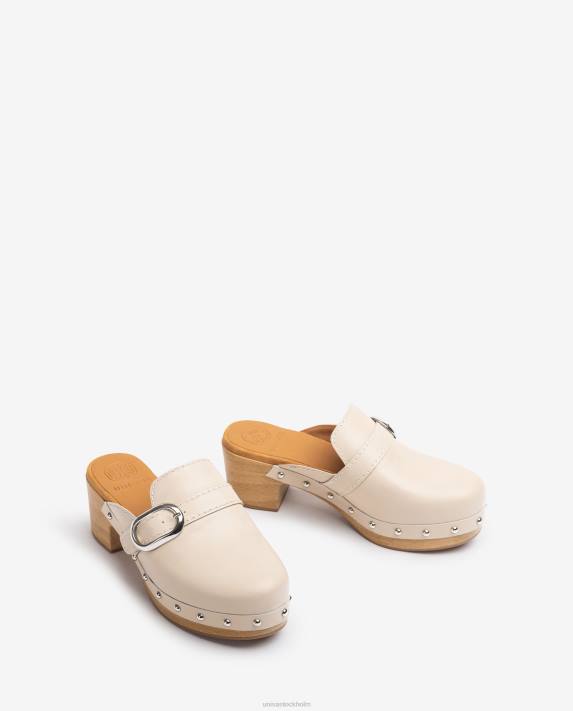 Unisa kvinnor beige mule med spänne och dubbar 06DT819