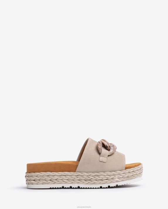 Unisa kvinnor beige sandal med kedjekant 06DT811