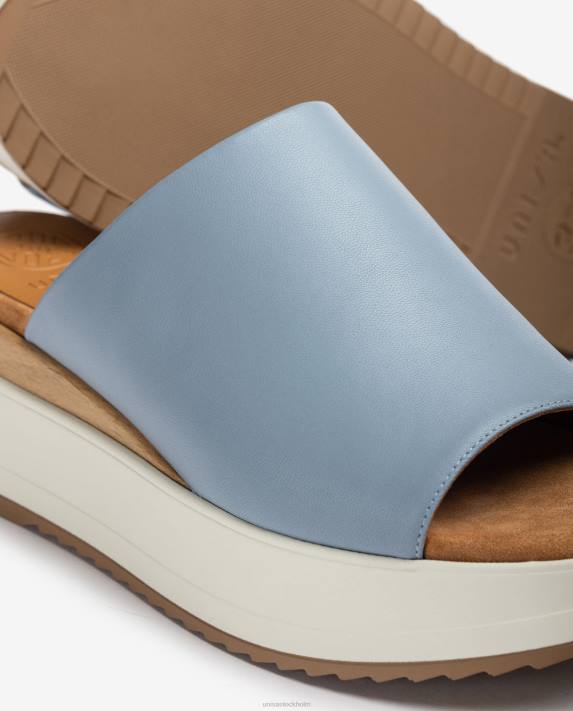 Unisa kvinnor blå sandal med kilklack och bred vamp 06DT829