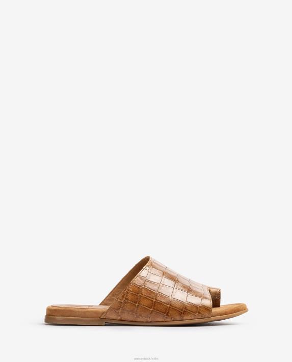 Unisa kvinnor brun platta mulesandaler i läder 06DT1260