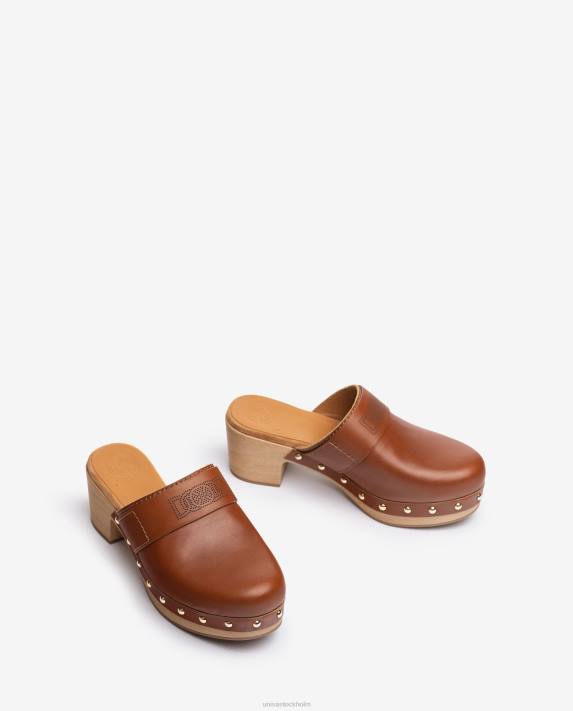 Unisa kvinnor brun träsko gjord i läder 06DT807