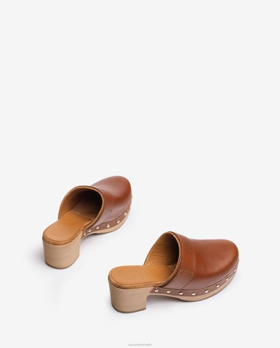 Unisa kvinnor brun träsko gjord i läder 06DT807