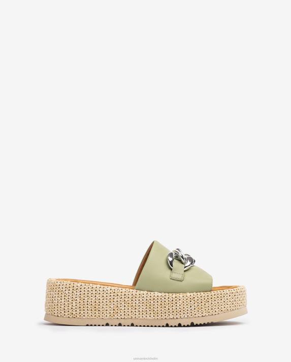 Unisa kvinnor grön sandal med kedja på vampen 06DT800