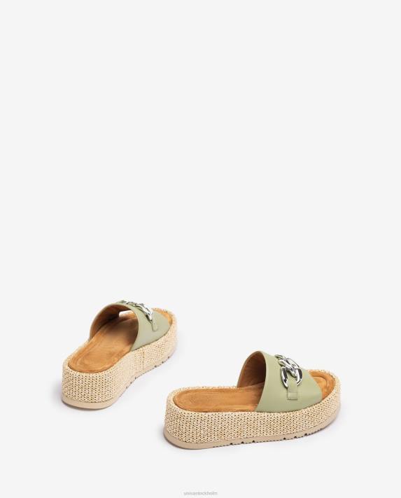 Unisa kvinnor grön sandal med kedja på vampen 06DT800