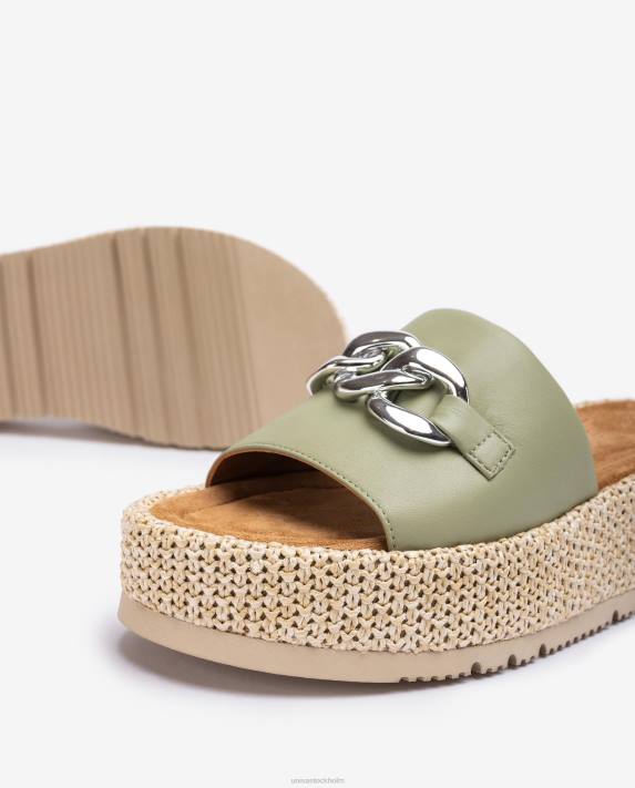 Unisa kvinnor grön sandal med kedja på vampen 06DT800