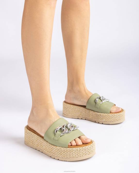 Unisa kvinnor grön sandal med kedja på vampen 06DT800