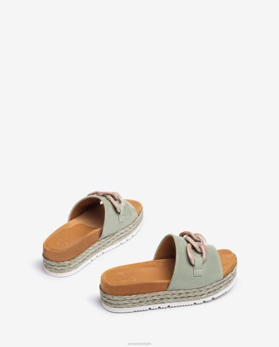 Unisa kvinnor grön sandal med kedjekant 06DT812