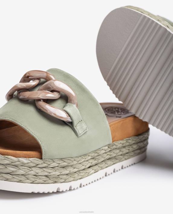 Unisa kvinnor grön sandal med kedjekant 06DT812