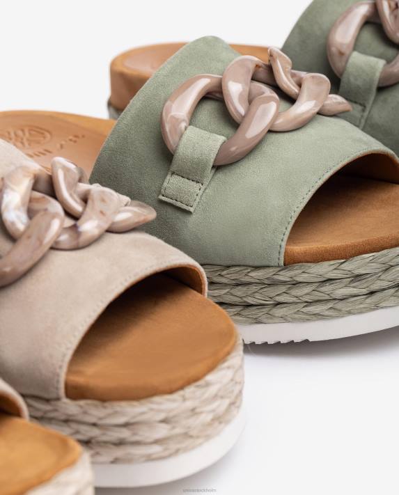 Unisa kvinnor grön sandal med kedjekant 06DT812