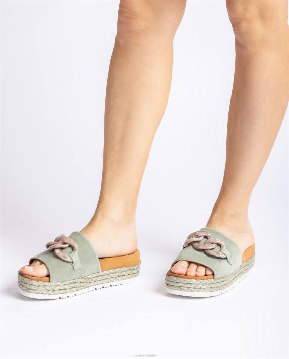 Unisa kvinnor grön sandal med kedjekant 06DT812