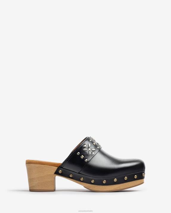 Unisa kvinnor svart mule med dubbar 06DT821