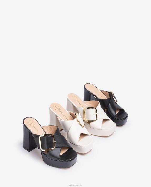 Unisa kvinnor vit sandal med bred korsad rem 06DT809